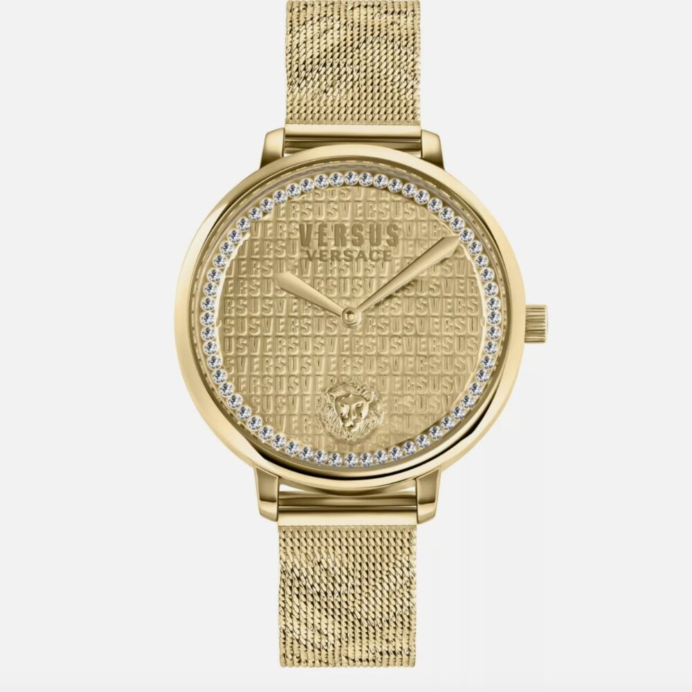 New Versus Versace Womens Crystal Gold 36mm Watch
